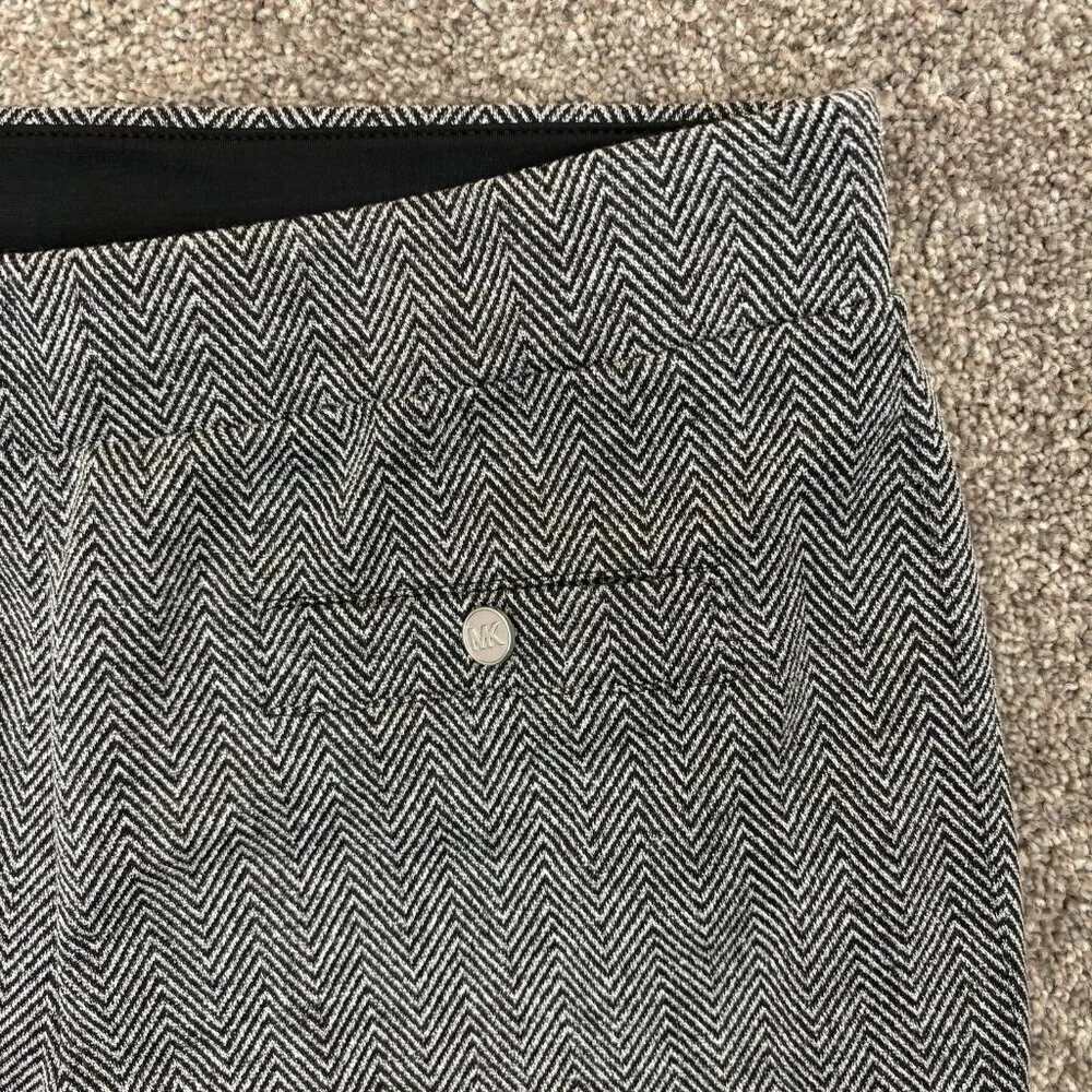 Michael Kors Women's Pants Size L Gray Cropped Wide Leg Pull On Stretch EUC